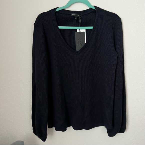 Gibson Look Tops - Gibson Look Navy V-neck long sleeve top